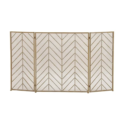Brass Metal Contemporary Fireplace Screen