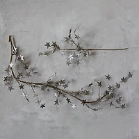 Hello Honey® 6ft. Platinum Finish Glitter Star Garland
