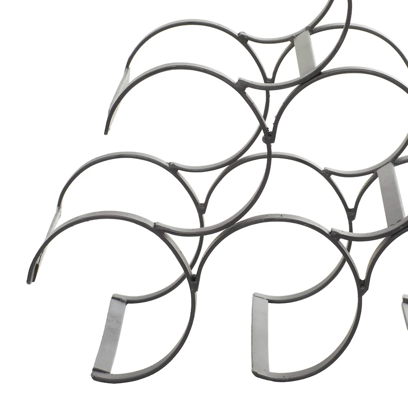 10" Black Metal Industrial Wine Holder Rack