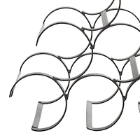 10" Black Metal Industrial Wine Holder Rack