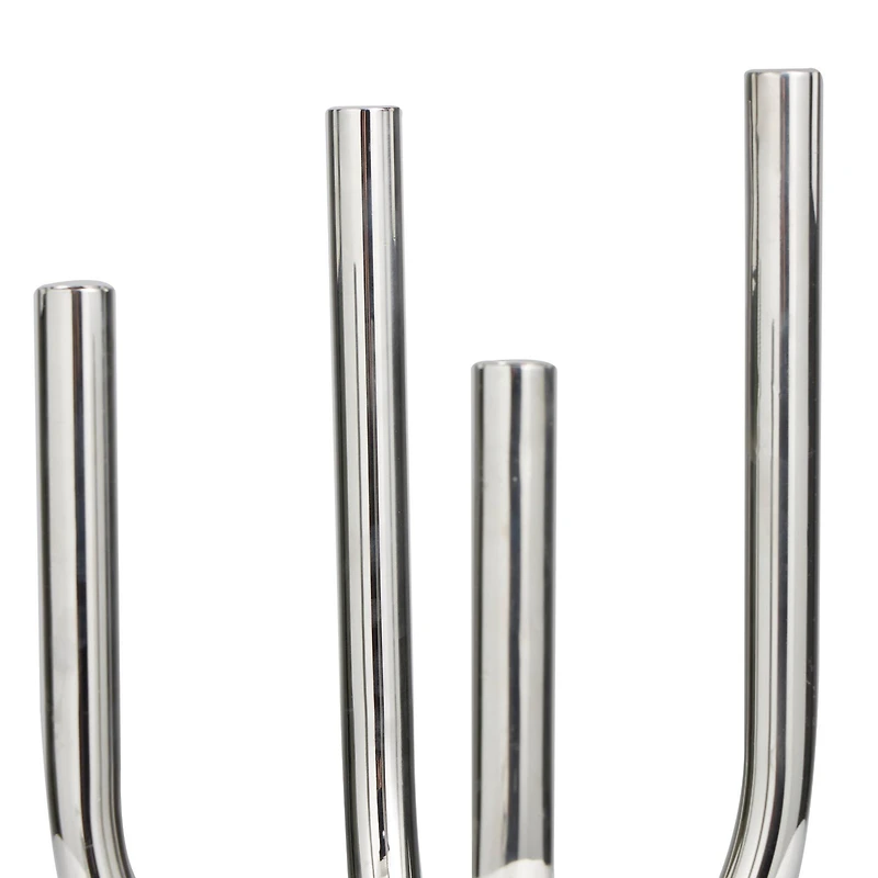 The Novogratz 15" Silver Stainless Steel Abstract U-Shaped Candelabra