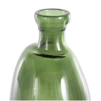 Green Recycled Glass Abstract Handmade Curved Ombre Spanish Bottle Vase