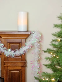 50ft. Iridescent White Plush Tinsel Christmas Garland