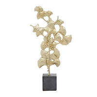 20" Gold Contemporary Gingko Leaf Sculpture