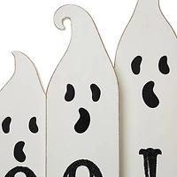 Glitzhome® 12" Ghost Halloween Wooden Table Decor