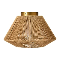 Hello Honey® 13.8" Coastal Ceiling Lamp with Natural Paper Rope Shade and Iron Base