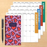 2024-2025 Lovely Hearts Monthly Pocket Planner
