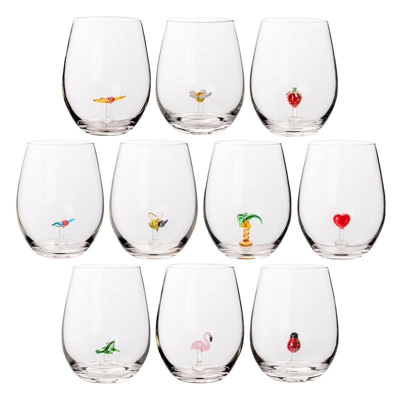 Hello Honey® 4.75" Round Stemless Wine Glass Set