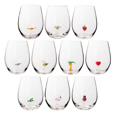 Hello Honey® 4.75" Round Stemless Wine Glass Set