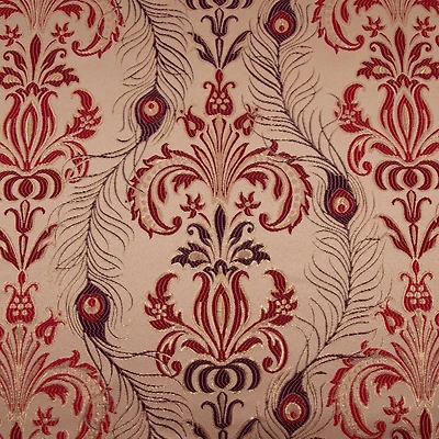 Cosplay by Yaya Han Red Metallic Peacock Brocade Fabric