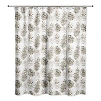 Pinecones on White Shower Curtain