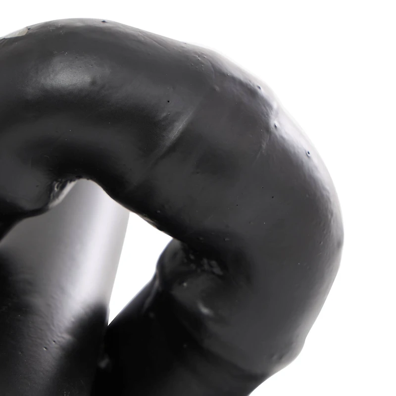 9" Black Metal Chain Link Sculpture