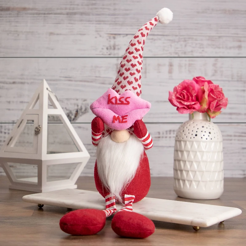 23" Sitting Kiss Me Lips Valentine's Day Gnome