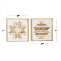 Brown & White Wood Rustic Southwest Wall Décor Set