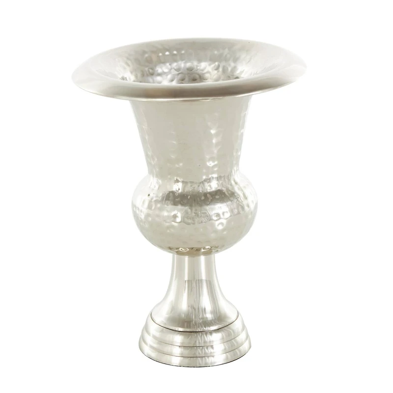 Silver Aluminum Goblet Inspired Hammered Vase