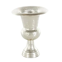 Silver Aluminum Goblet Inspired Hammered Vase