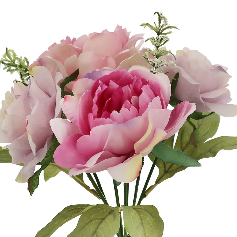 13" Pink & Purple Rose & Peony Bush by Ashland®