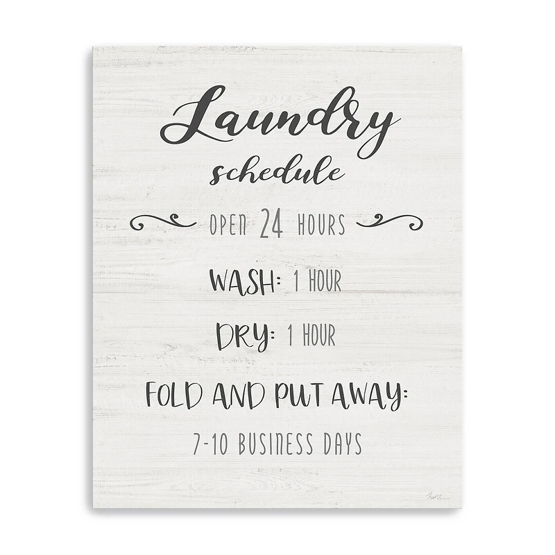 Laundry Time Schedule Canvas Giclee