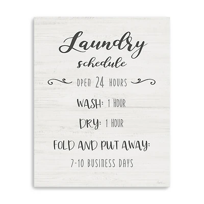 Laundry Time Schedule Canvas Giclee