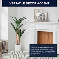 American Art Decor 48" Artificial Yuca Plant in a White Pot