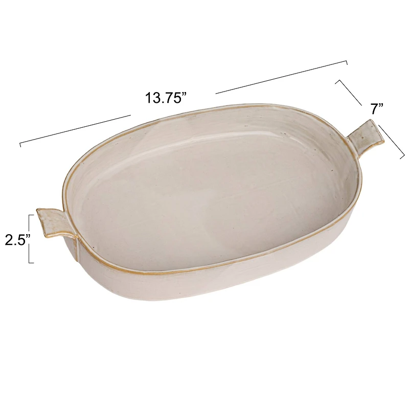 Hello Honey® 13.75" White Classic Elegance Stoneware Baker