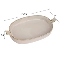 Hello Honey® 13.75" White Classic Elegance Stoneware Baker