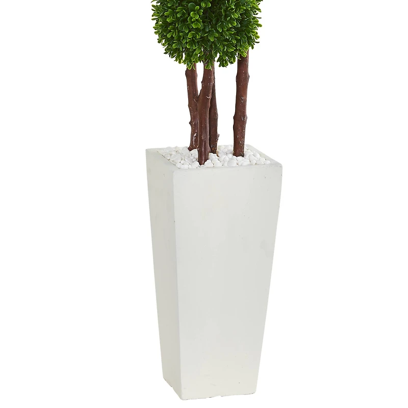 4ft. UV Resistant Boxwood Artificial Topiary Tree in Planter