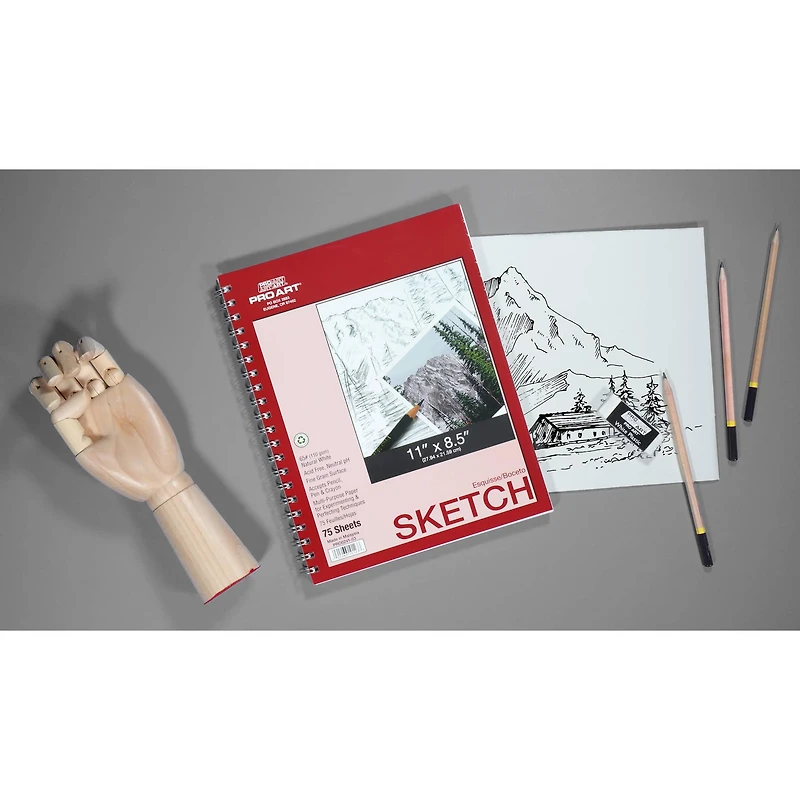 Pro Art® Side Wire Sketch Pad, 8.5" x 11"