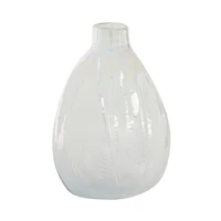 16" White Contemporary Glass Vase