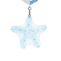 33" Blue Swirl Wind Spinner Metal Turtle & Starfish Windchime