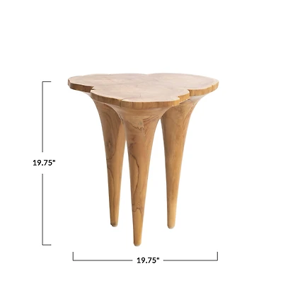 Hello Honey® 20" Natural Modern Live Edge Teakwood Side Table