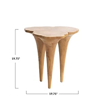 Hello Honey® 20" Natural Modern Live Edge Teakwood Side Table