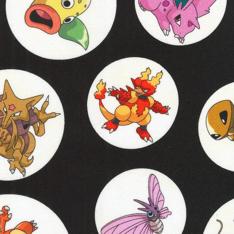 Pokémon™ Character Circles Cotton Fabric