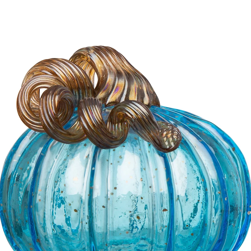 Glitzhome® Blue Glass Pumpkin Set