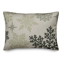 Snowflake Pattern Sage 14x20 Throw Pillow