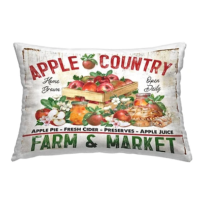 Stupell Industries Apple Country Market Decorative Printed Throw Pillow