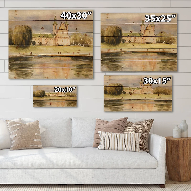 Designart - Historic Church On The Rock On Banks of The River