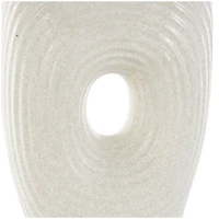 16" White Speckled Ceramic Ribbed Cutout Vase