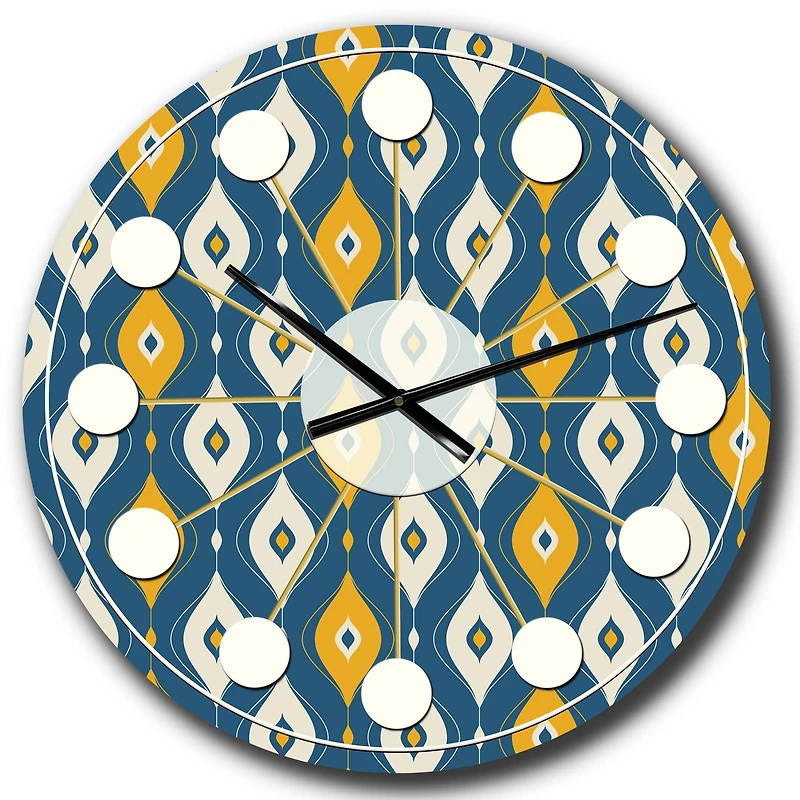 Designart 'Retro Abstract Pattern Ii Mid-Century Modern Wall Clock