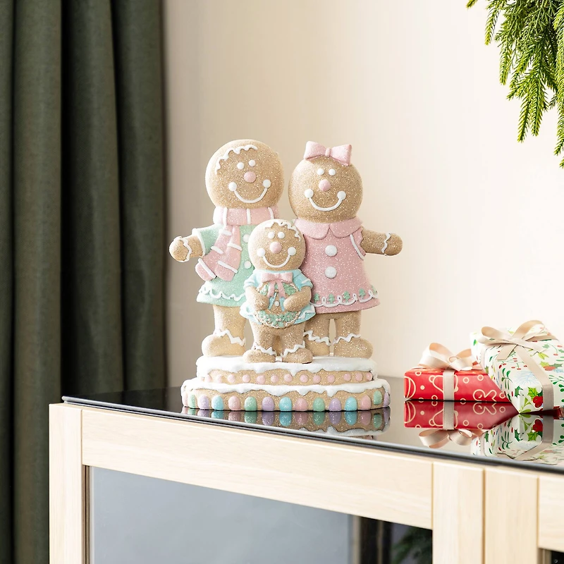 Glitzhome® 10.25" Resin Christmas Gingerbread Man Family Table Decor