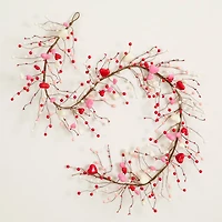 6ft. Artificial Valentine's Day Heart & Berry Twig Garland