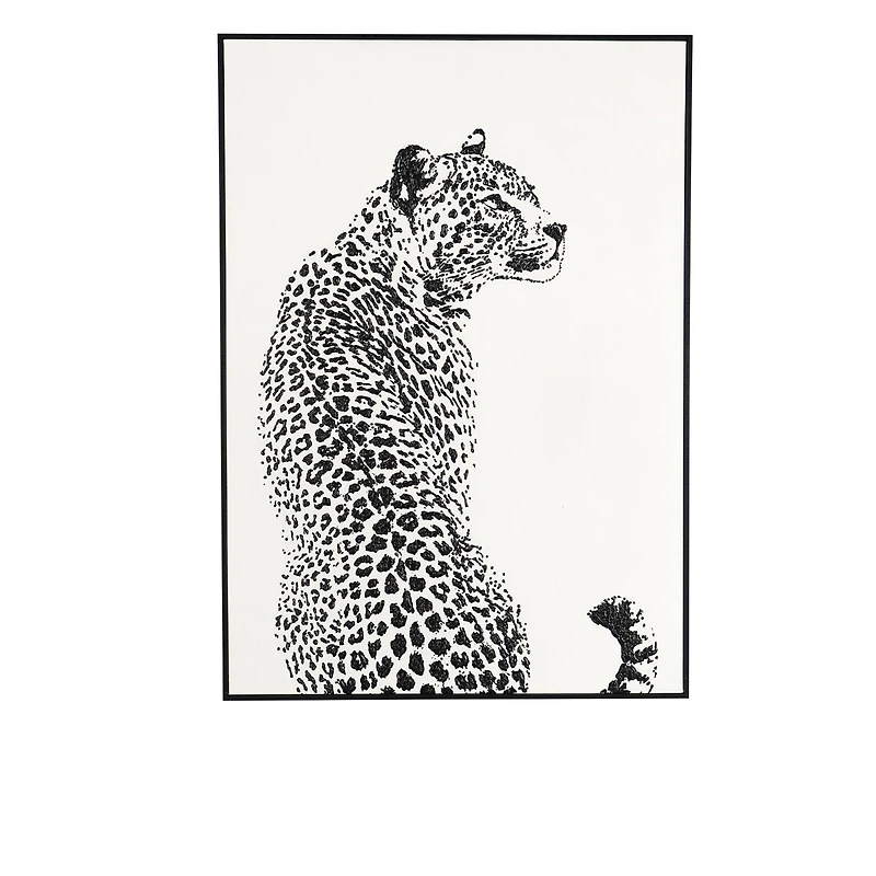 White Canvas Leopard Framed Wall Art