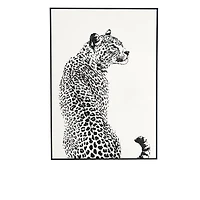 White Canvas Leopard Framed Wall Art