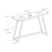 Walker Edison Gray Wash Faux Wrap Modern Industrial Entry Table