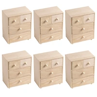 6 Pack: 7.5" Wood 4-Drawer Box by Make Market®