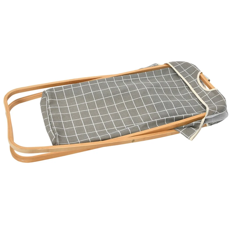 Household Essentials Krussh Bamboo X Frame Hamper (Gray)