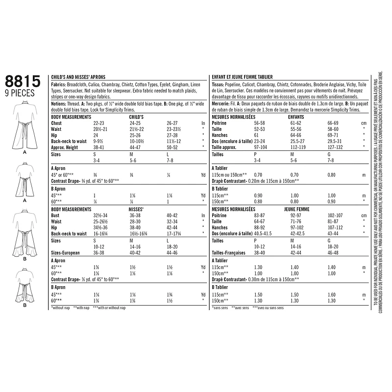 Simplicity® Pattern CS8815 (S-M-L)