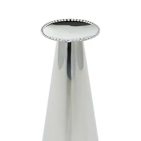 Silver Stainless Steel Glam Cone Candle Holder Set