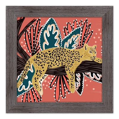 Funky Leopard Western Framed Print