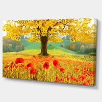 Designart - Beautiful Autumn Yellow Tree - Large Floral Canvas Art Print